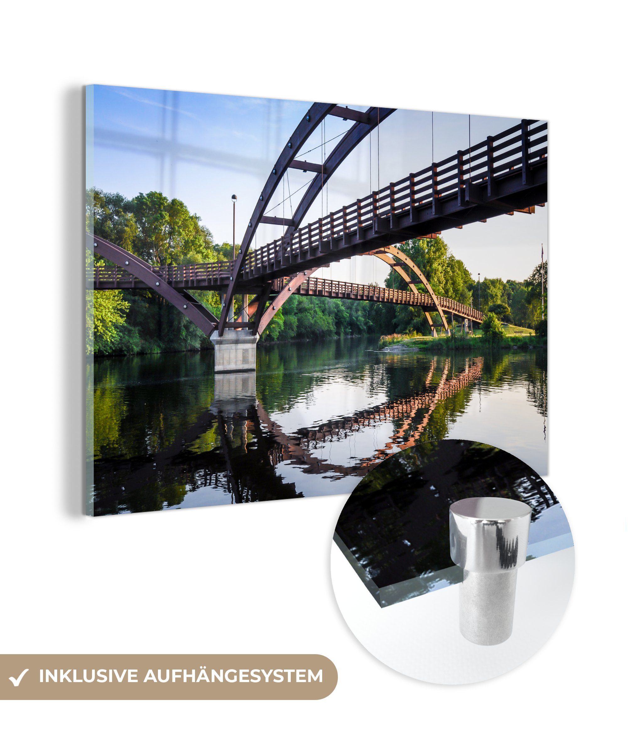 Acrylglasbilder (1 Acrylglasbild & Schlafzimmer St), MuchoWow Midland-Michigan-Brücke, Wohnzimmer