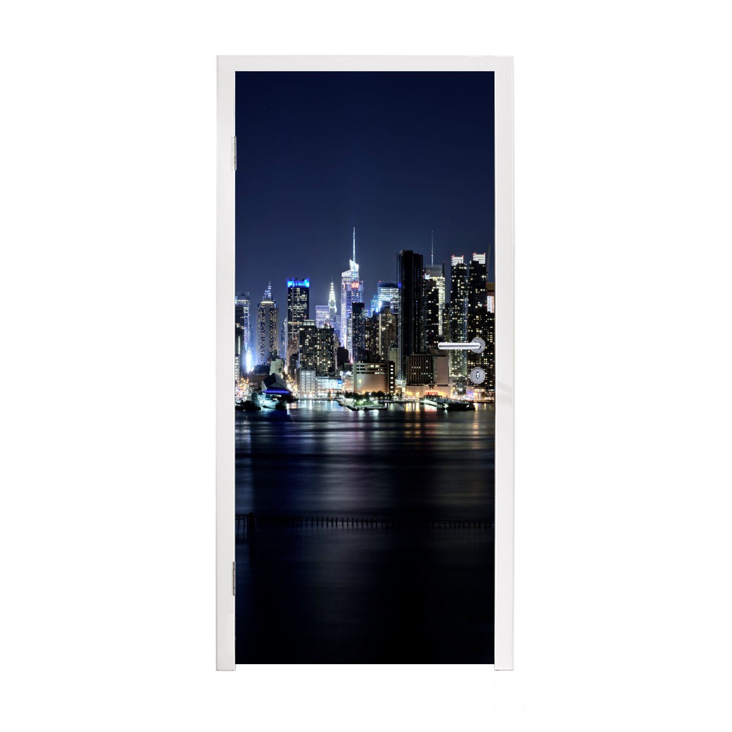 MuchoWow Türtapete New York - Sternenhimmel - Empire State Building, Matt, bedruckt, (1 St), Fototapete für Tür, Türaufkleber, 75x205 cm