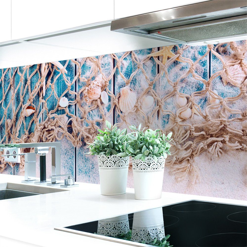 selbstklebend mm Seaside Hart-PVC 0,4 Küchenrückwand Premium DRUCK-EXPERT Küchenrückwand