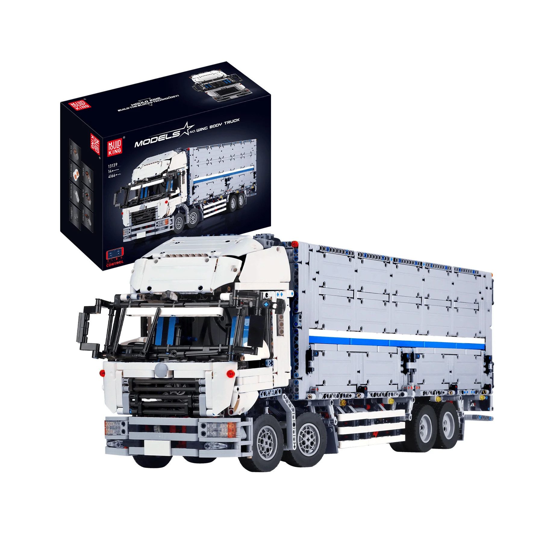 Mould King 13139 Flügelkörper LKW Truck Игрушки Klemmbausteine (4166 Teile) Konstruktions-Spielset, (4166 St)