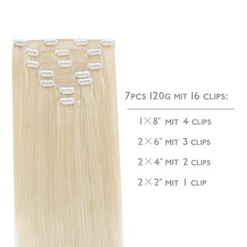 Wennalife Echthaar-Extension Clip in Extensions,Platingold