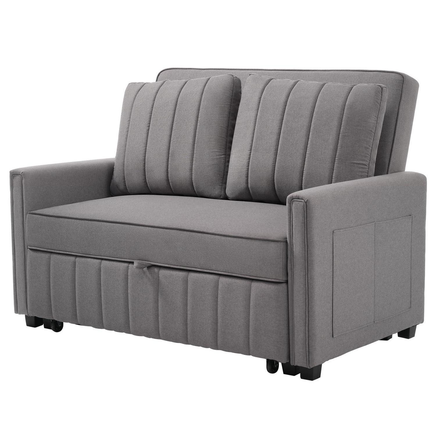 Schlafsofa Klappsofabett Schlaffunktion Sofa Rückenlehne Grau 127X75X94CM