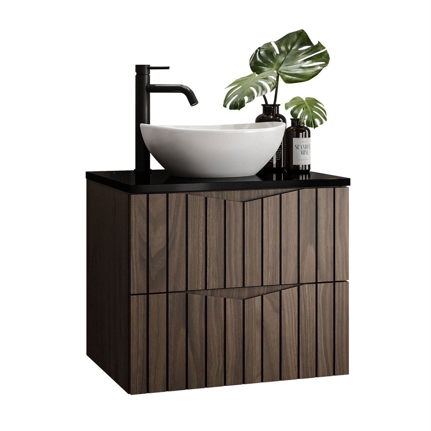 Lookway Badmöbel-Set HIKARI I 60 cm Hängeschrank mit Aufsatzwaschbecken, (B günstig online kaufen