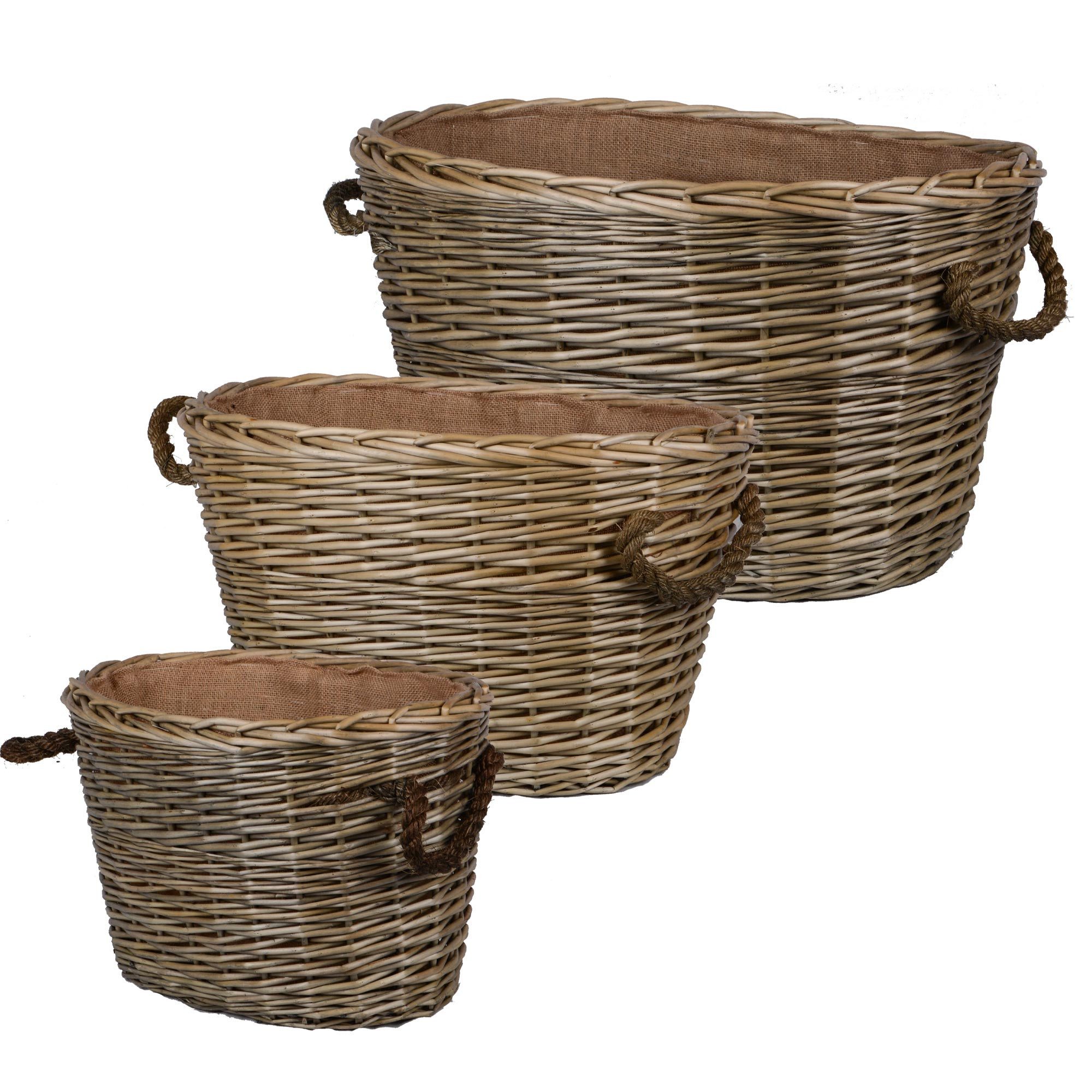 UNUS HOME Kaminholzkorb Korb oval gefüttert günstig online kaufen