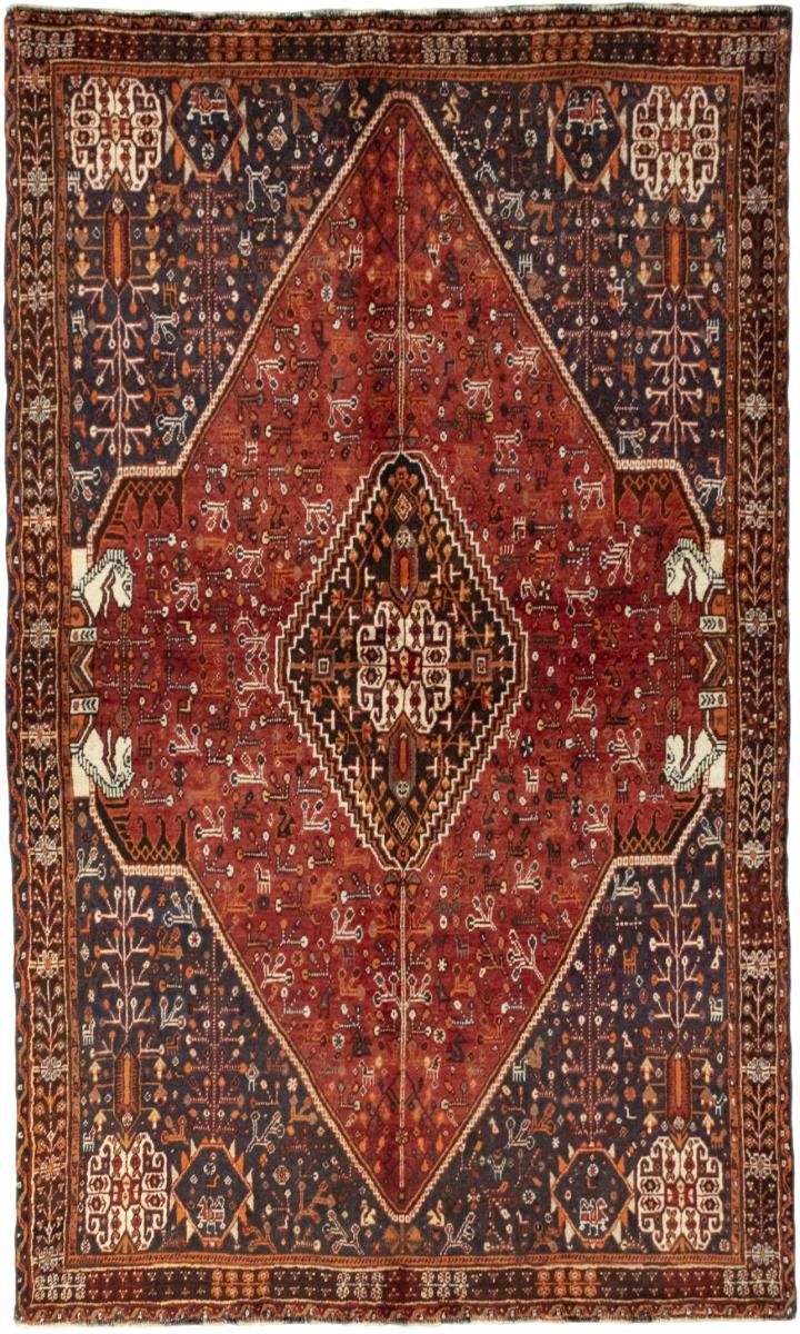 Orientteppich Shiraz 155x258 Handgeknüpfter Orientteppich / Perserteppich, Nain Trading, rechteckig, Höhe: 10 mm