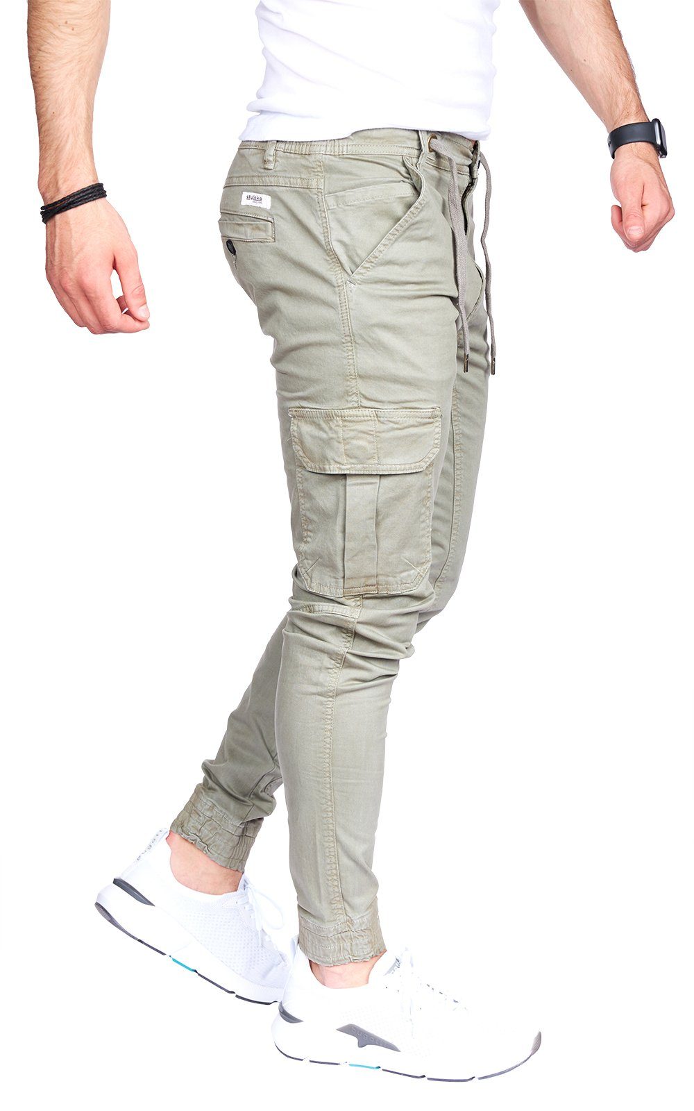 Styleko Cargohose 8008 Styleko Cargohose Cargohose Herren Chino Olive männer Hose Cargohose