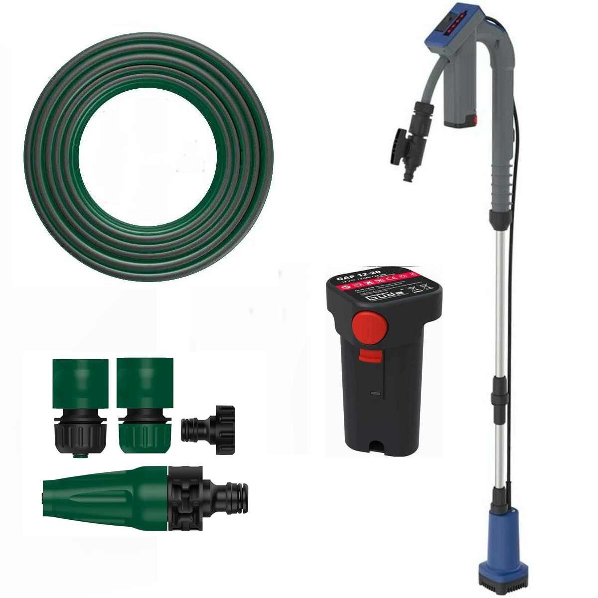 Güde Regenfasspumpe Regenfasspumpe 12V RFP 12-201-04 Gartenpumpe inkl. Schlauch Garnitur