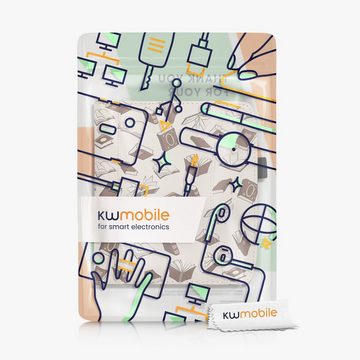kwmobile E-Reader-Hülle Schutzhülle für Pocketbook Era / Era Color, Vorderfach Handschlaufe - Bücher und Seiten Design