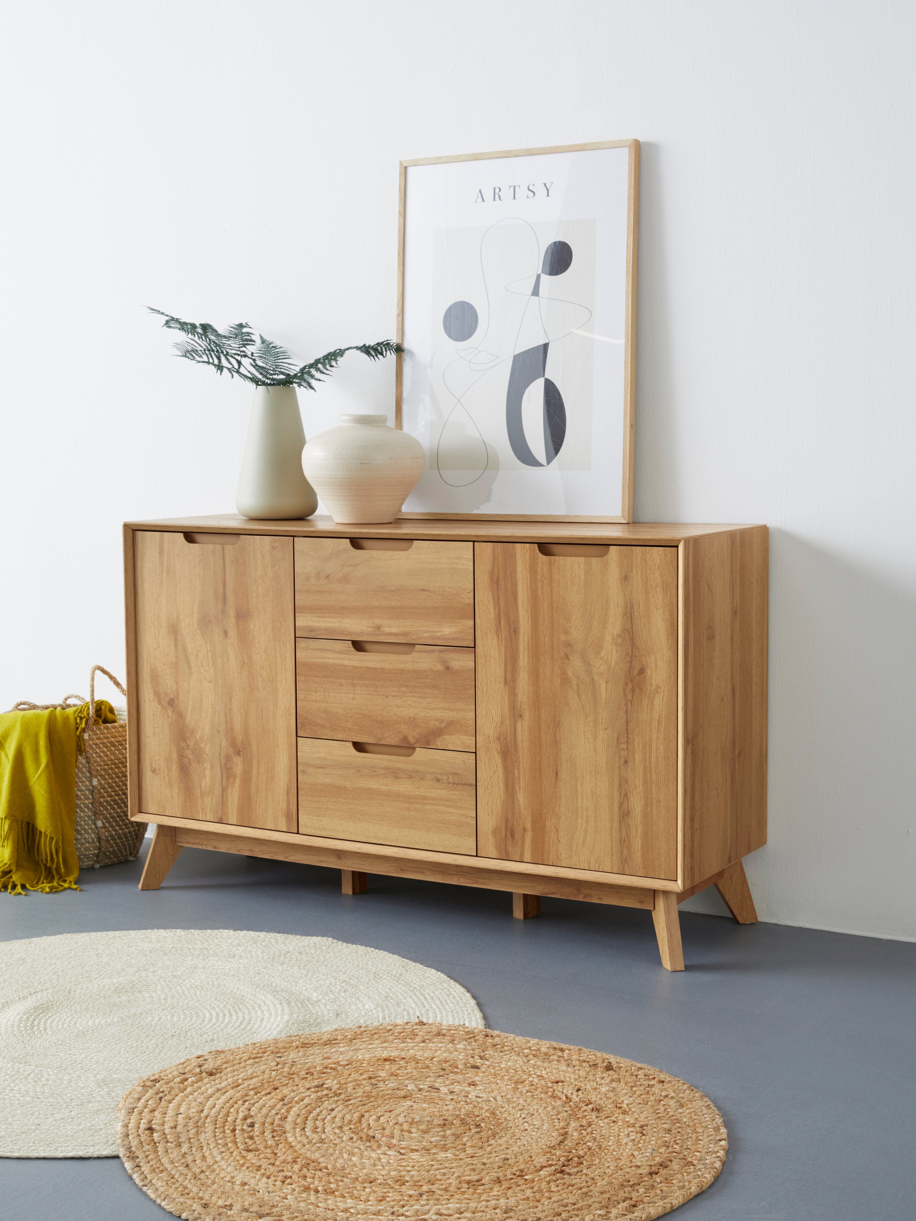 andas Sideboard Pandrup, mit 3 Schubkästen und 2 verstellbare Einlegeböden, B:120 cm, H:75 cm