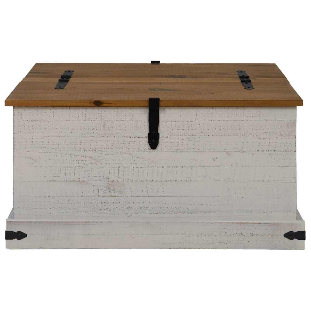 vidaXL Aufbewahrungsbox Truhe HALDEN Weiß 91x91x47 cm Massivholz Kiefer (1 St)