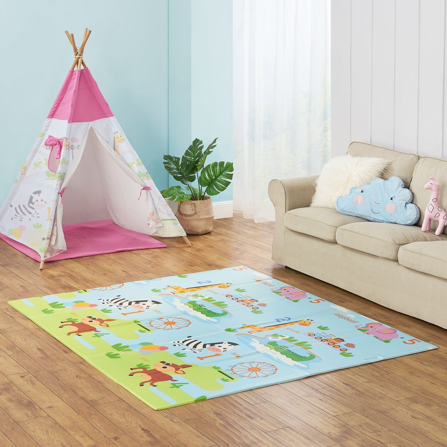 Juskys Puzzlematte Stella, (Wasser & Zoo), 180x200 cm, doppelseitiges Muste günstig online kaufen