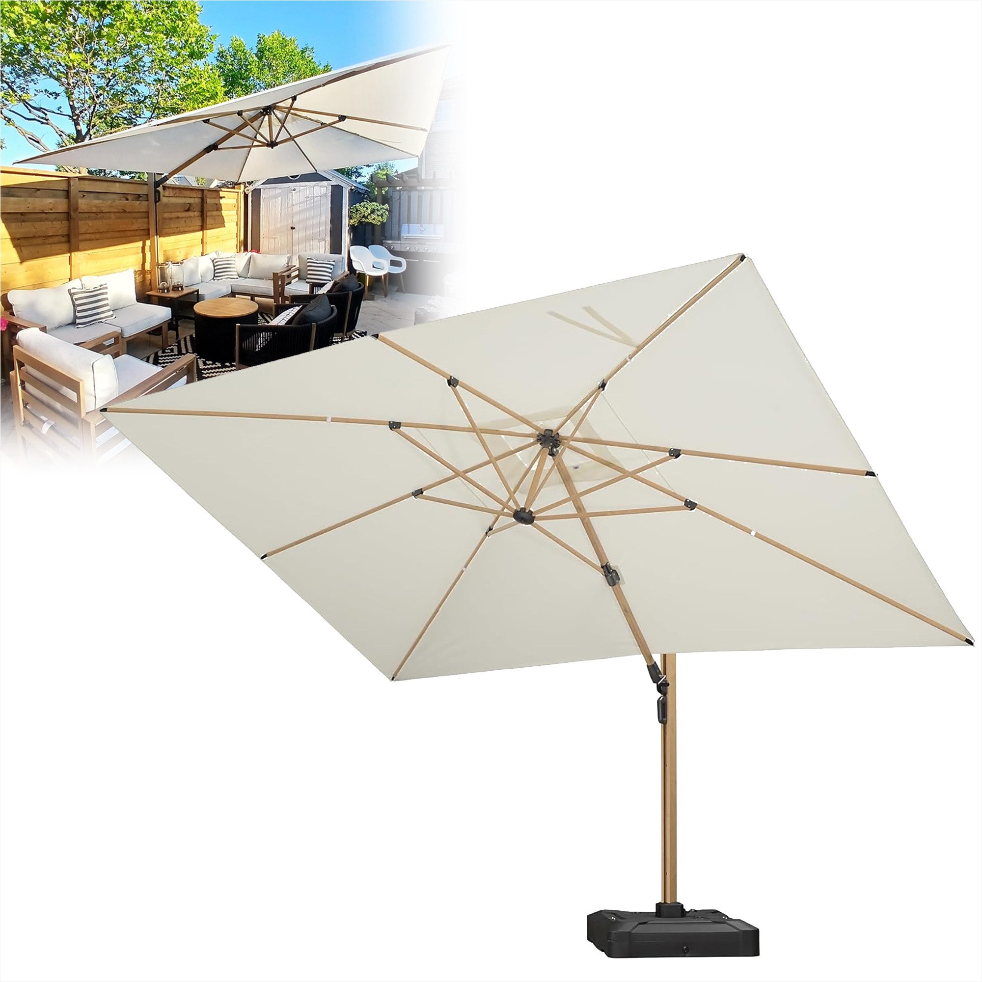 PURPLE LEAF Sonnenschirm Großer Windfester Rechteckiger günstig online kaufen