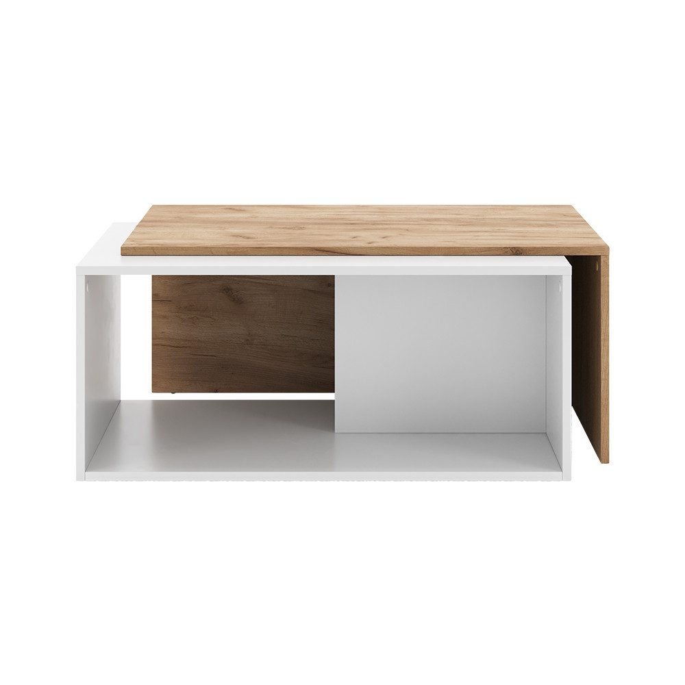 Vicco Couchtisch Paul, Weiß/Goldkraft Eiche, 90 günstig online kaufen