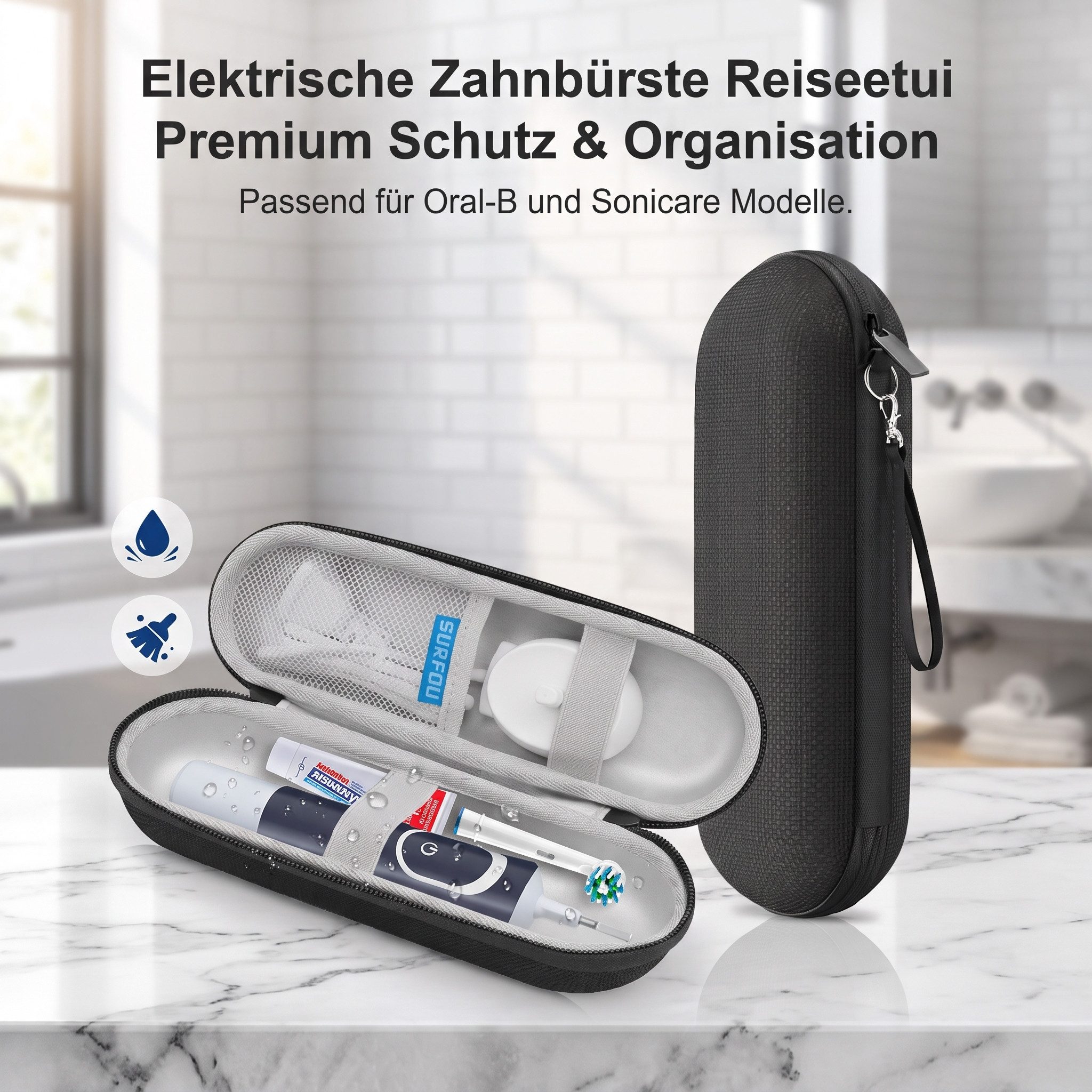 SURFOU Aufbewahrungsbox Elektrische Zahnbürsten Etui für Oral B/Oral-B Pro/Phlips Sonicare