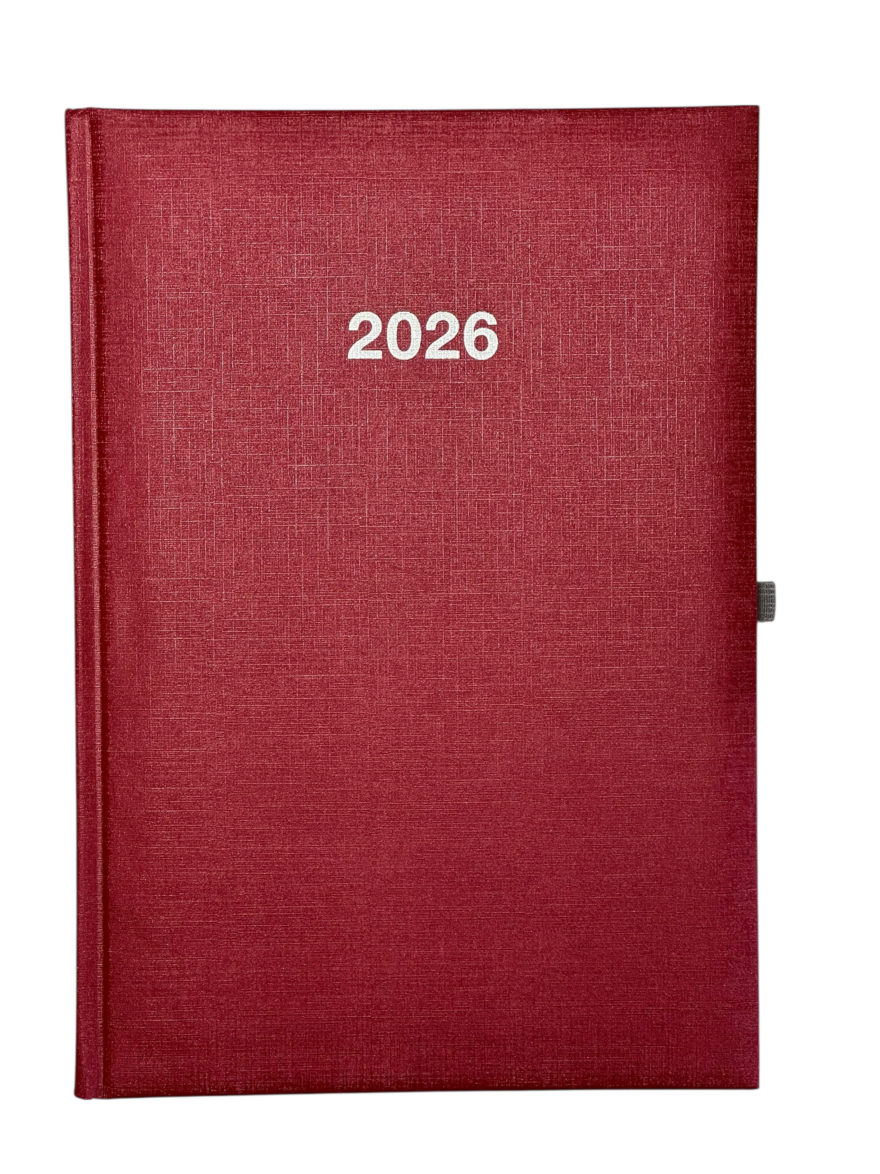 ADINA Buchkalender 2025 ADINA Wochenkalender A5+ rot-metallic 24x16cm 1 Woche auf 2
