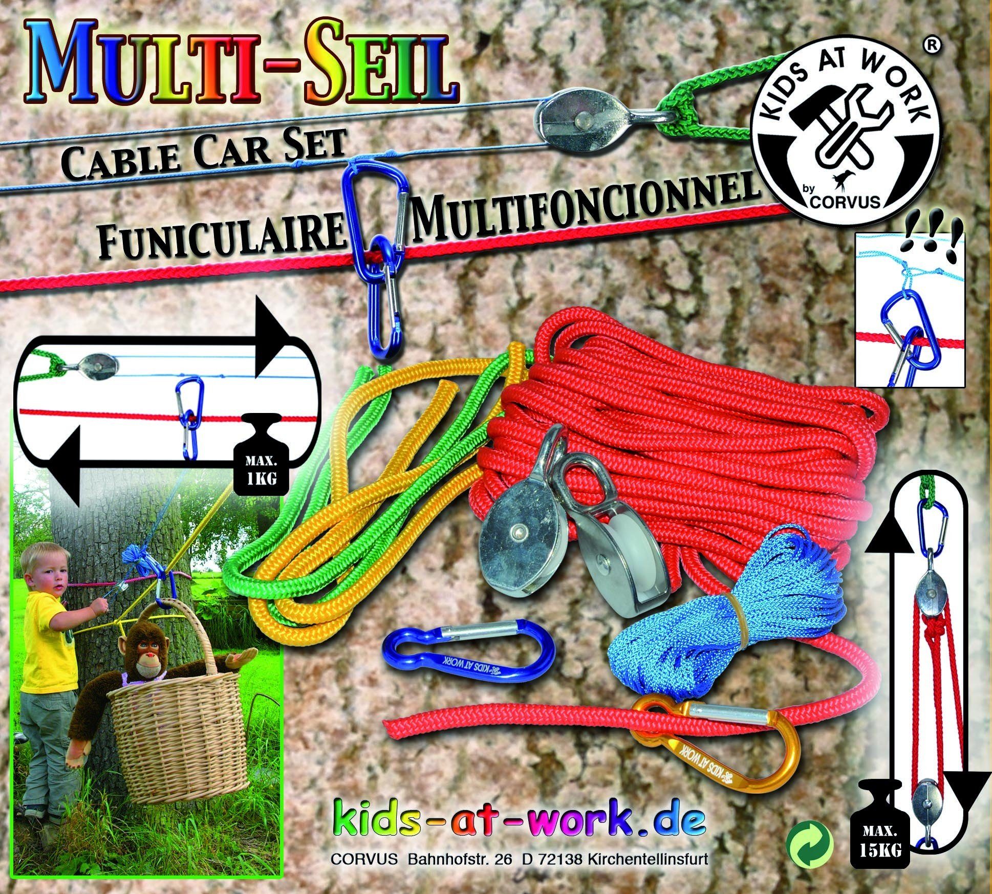 Corvus Corvus A750131 - Kids at work: Multi-Set für Seilbahn Konstruktions-Spielset