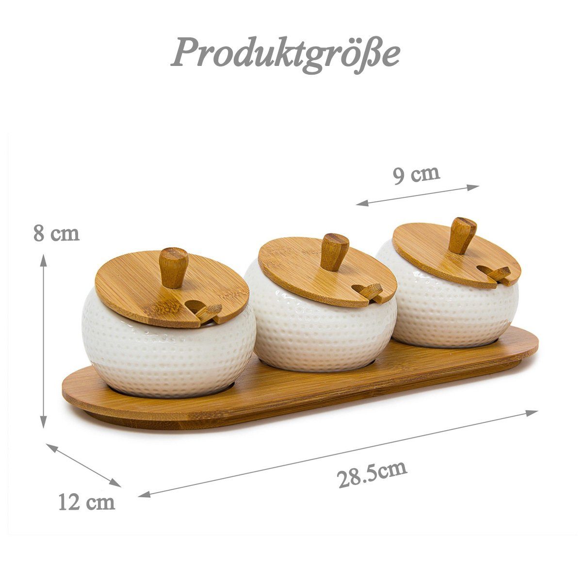 + Gewürzhalter«, Keramik Gewürzbehälter Bambus Küchenorganizer-Set zggzerg