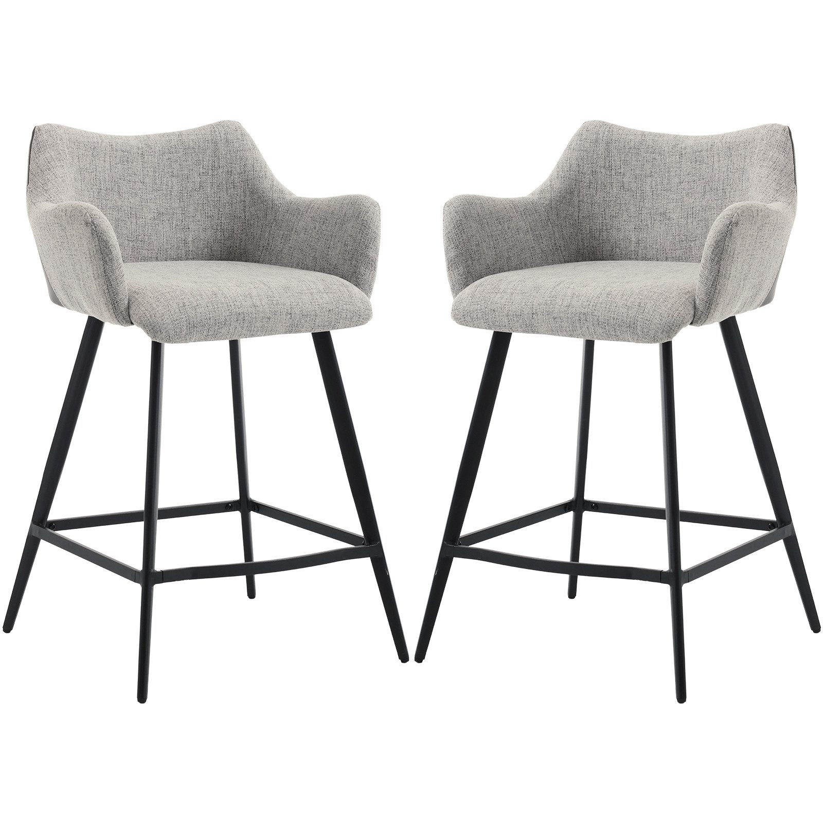 Barhocker 2er Set, mit Lehne 2 farbig Bistrohocker aus Teddystoff Kunstleder