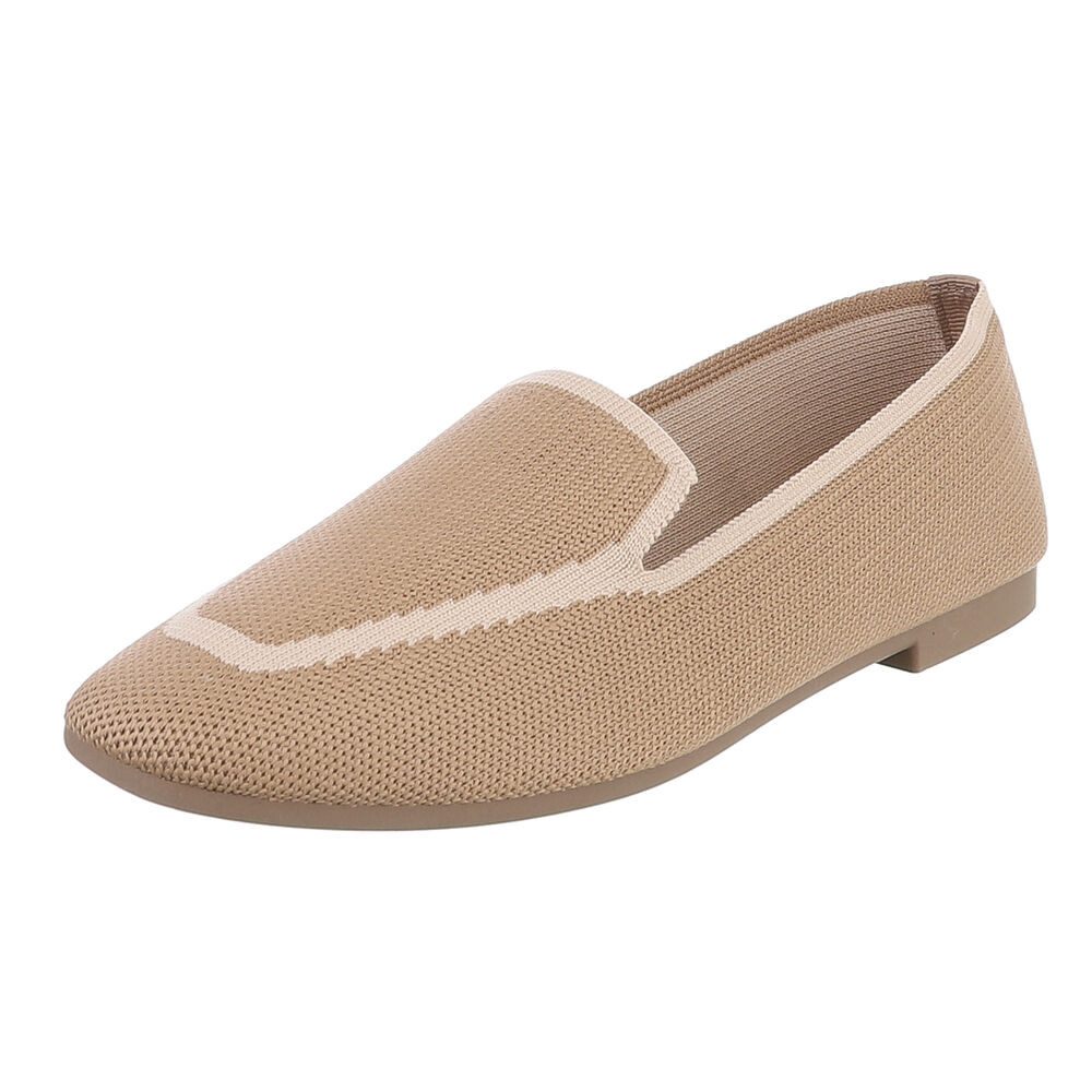 Ital-Design Atmungsaktiver Slipper für Damen – Komfort und Stil Slipper (91261201) Blockabsatz Mokassins in Hellbraun
