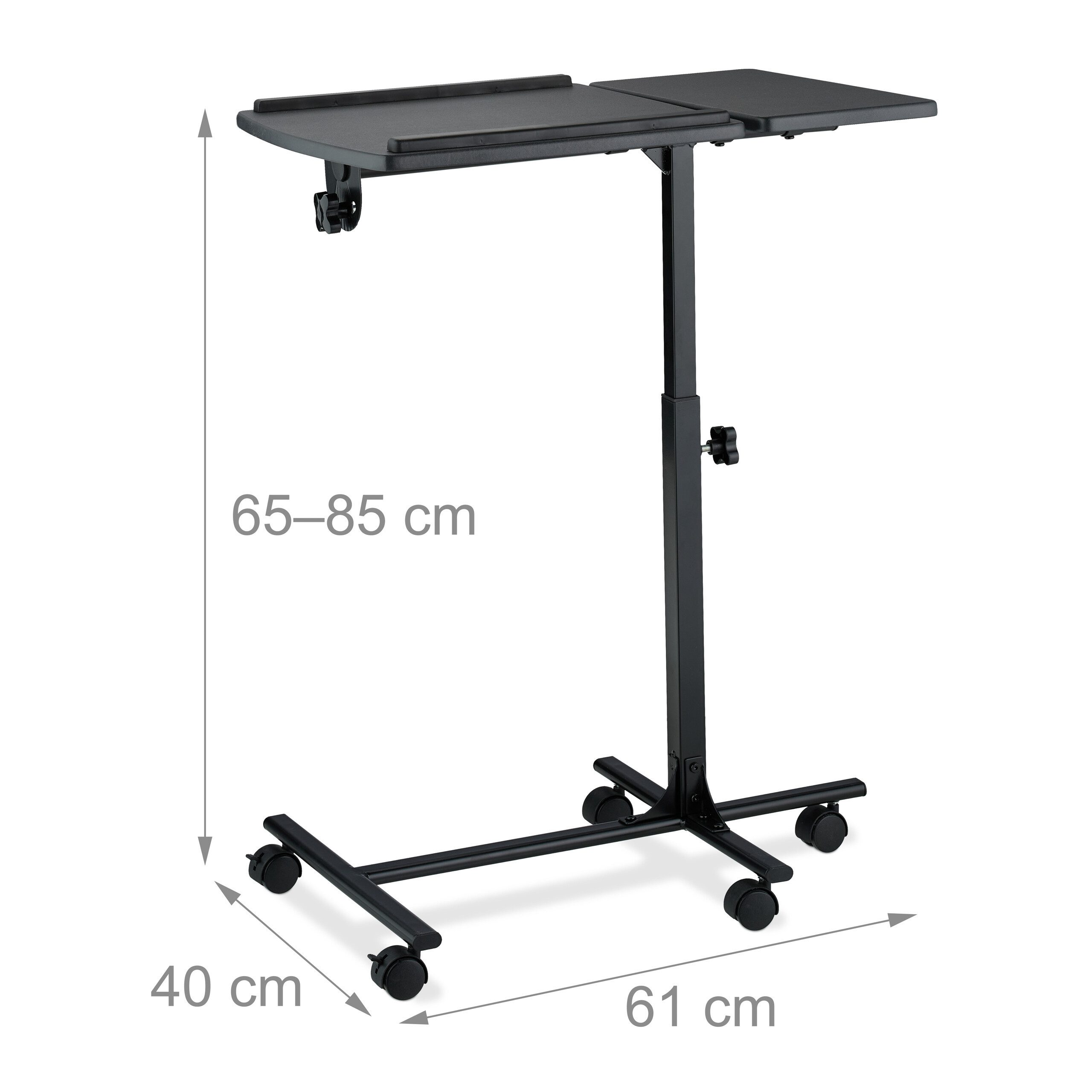 relaxdays Laptoptisch höhenverstellbar mit Rolle