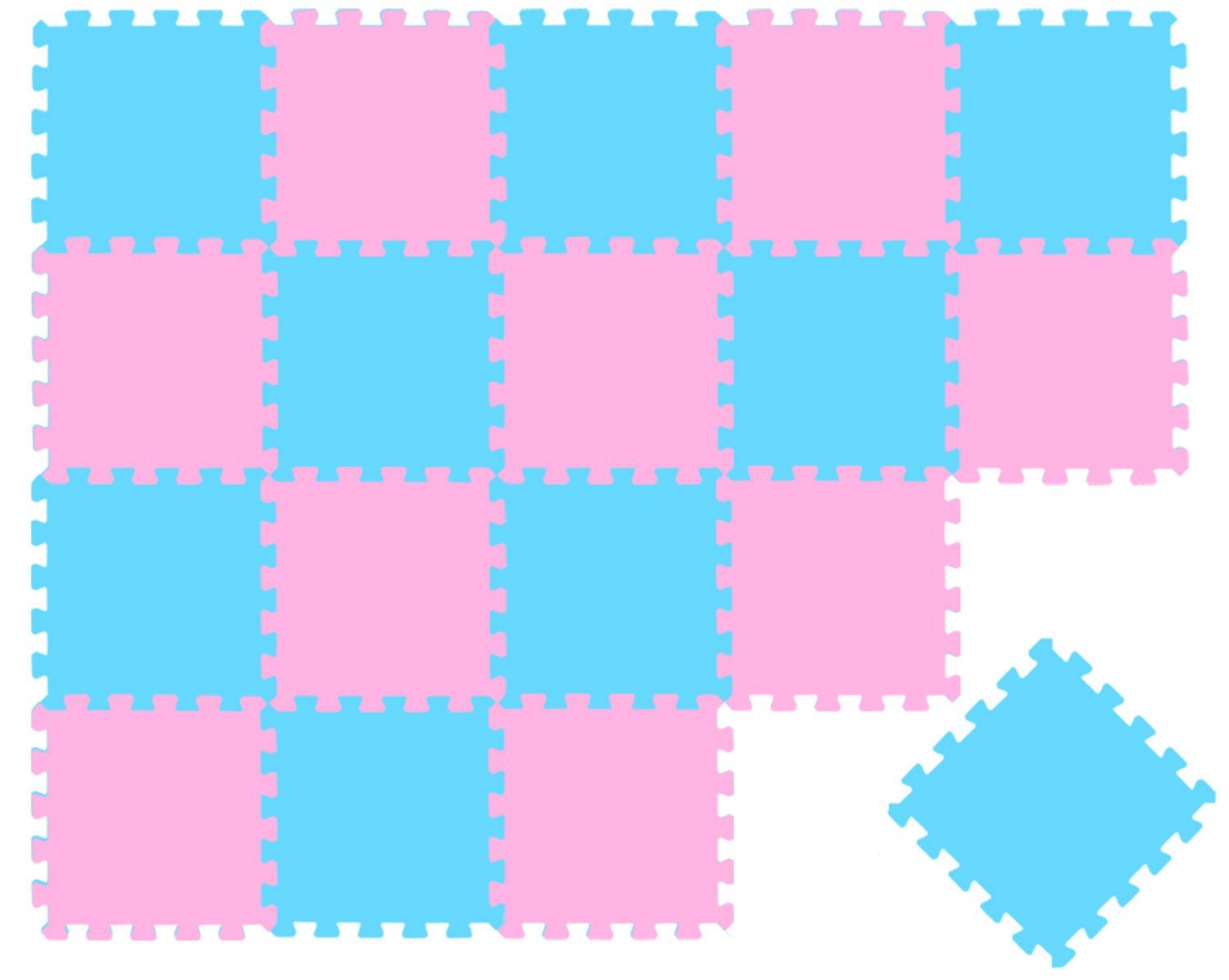 LittleTom Puzzlematte ab dem 1. Tag - 18 Teile Baby Spielmatte - 30 x 30 Kinder Krabbelmatte, (18-tlg), Spielunterlage für Babys und Kleinkinder - Kinderzimmer Puzzleteppich