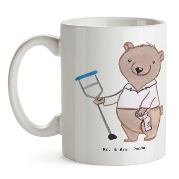 Mr. & Mrs. Panda Tasse Orthopäde Herz - Weiß - Geschenk, Tasse, Kollegin, Firma, Orthopädie, Keramik, Langlebige Designs