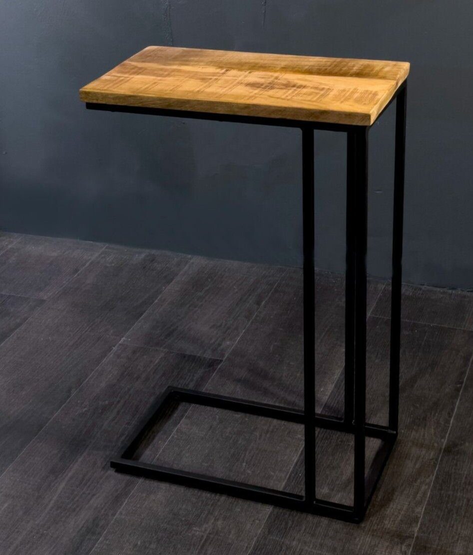 Beistelltisch Holz 25x61x40 cm Sofatisch Laptoptisch C-Tisch