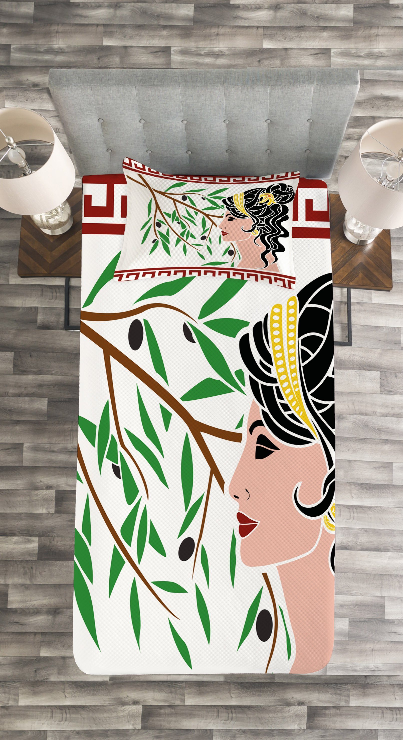 Aphrodite mit Tagesdecke Kissenbezügen Abakuhaus, Profil Toga-Party Waschbar, Set