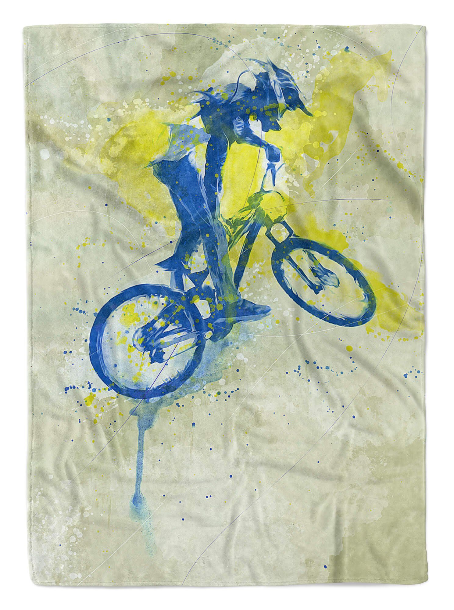 Handtücher SplashArt Sport Handtuch Strandhandtuch Saunatuch Kuscheldecke Kunstvoll MTB Sporthandtuc, Baumwolle-Polyester-Mix (1-St), Handtuch