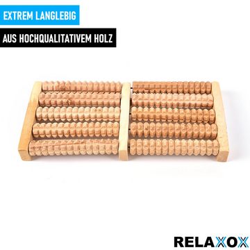 MAVURA Fußmassagegerät RELAXOX Premium Fußmassageroller Holz Fußmassage Fuß Massage, Roller Gerät Holzroller Wellness Massageroller Fußroller Reflexroller