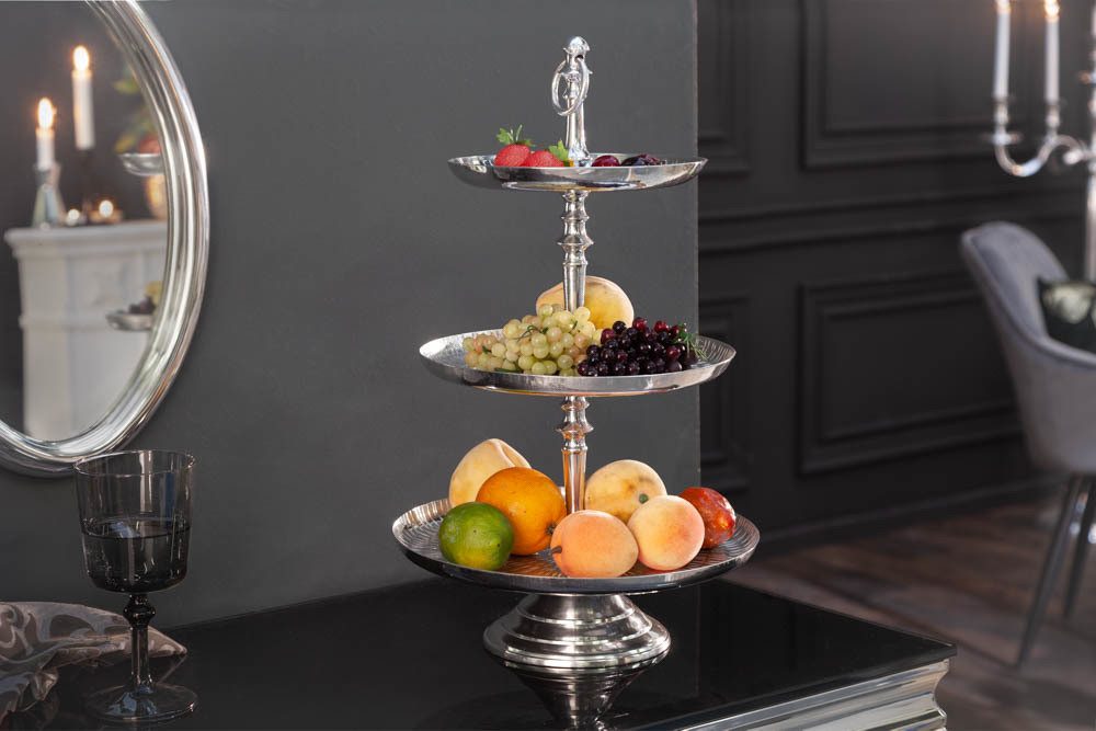 riess-ambiente Dekoetagere ORIENT VARIANTENWAHL silber, Hammerschlag-Design