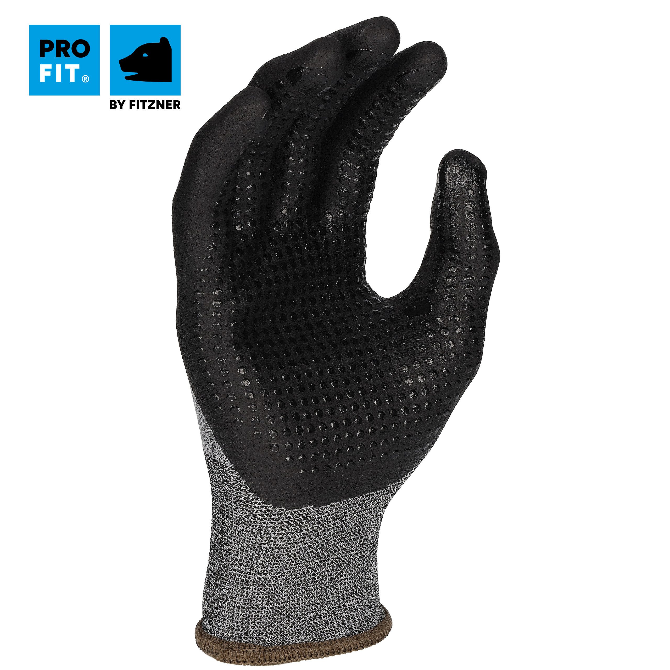 PRO FIT Montage-Handschuhe Hit Dot, Nitrilschaum, Punktbenoppung, Arbeitshandschuhe (12, Paar) angenehmer Tragekomfort, atmungsaktiv, hervorragendes Tastgefühl