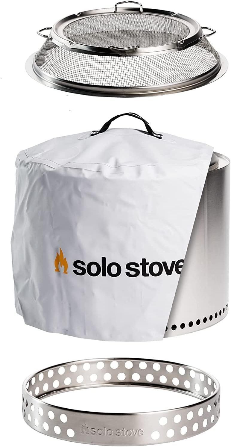 Solo Stove Feuerschale Bonfire, Feuerschale "Bonfire" Kamin aus Edelstahl, rauchfrei, Set, Feuerstelle