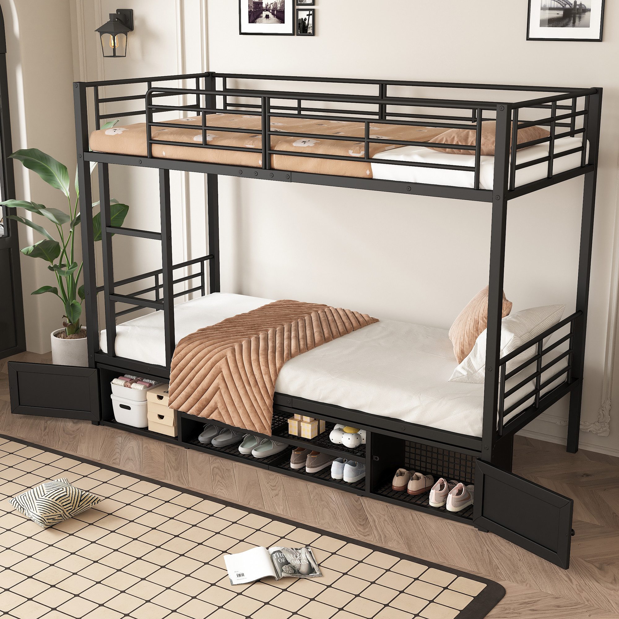 Merax Etagenbett, mit Stauraum und Leiter, günstig online kaufen