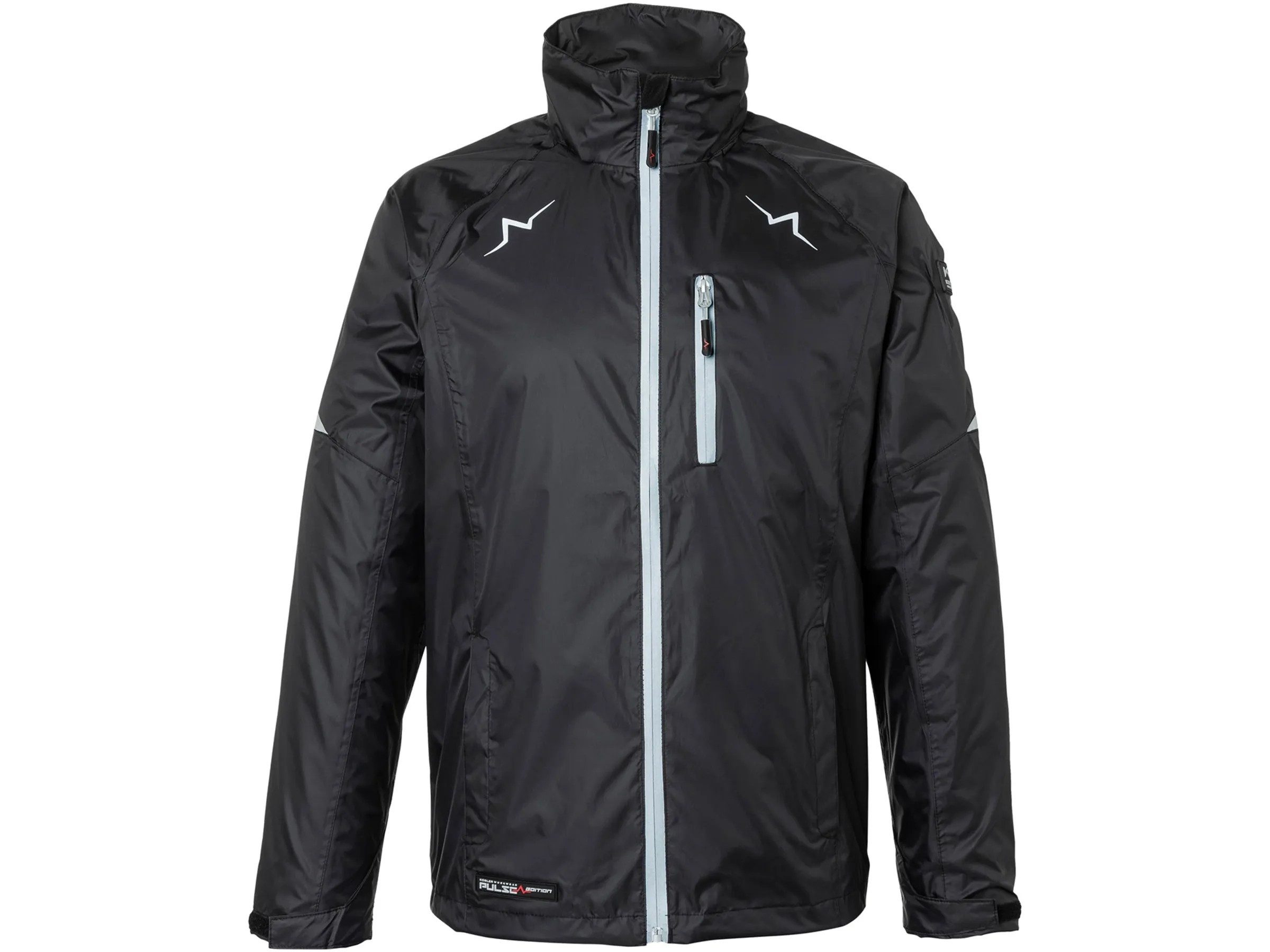 Kübler Arbeitsjacke workwear Regenjacke Pulse schwarz leicht und anpassbar mit Kapuze