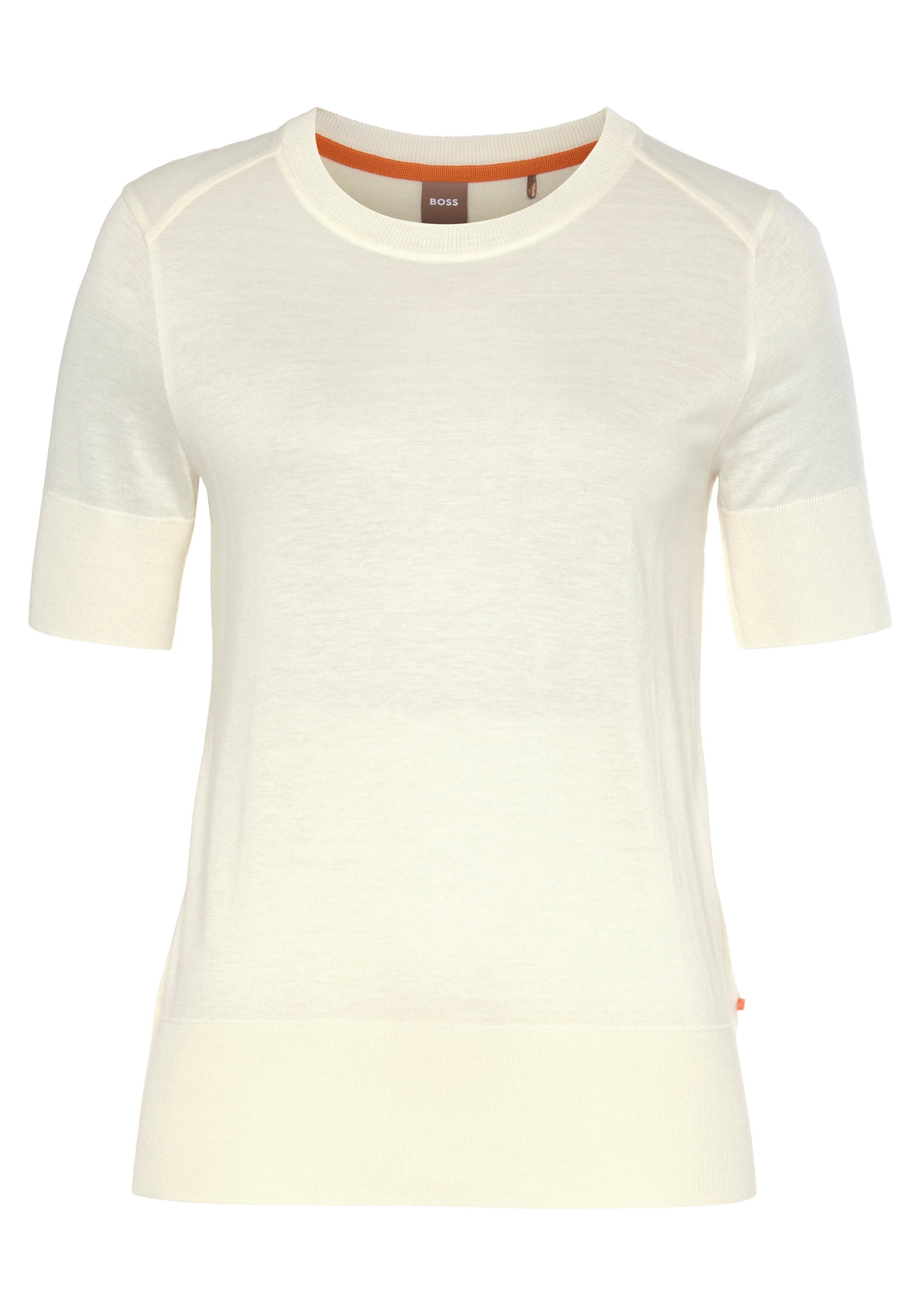 BOSS ORANGE Kurzarmshirt mit Rundhalsausschnitt offwhite | T-Shirts