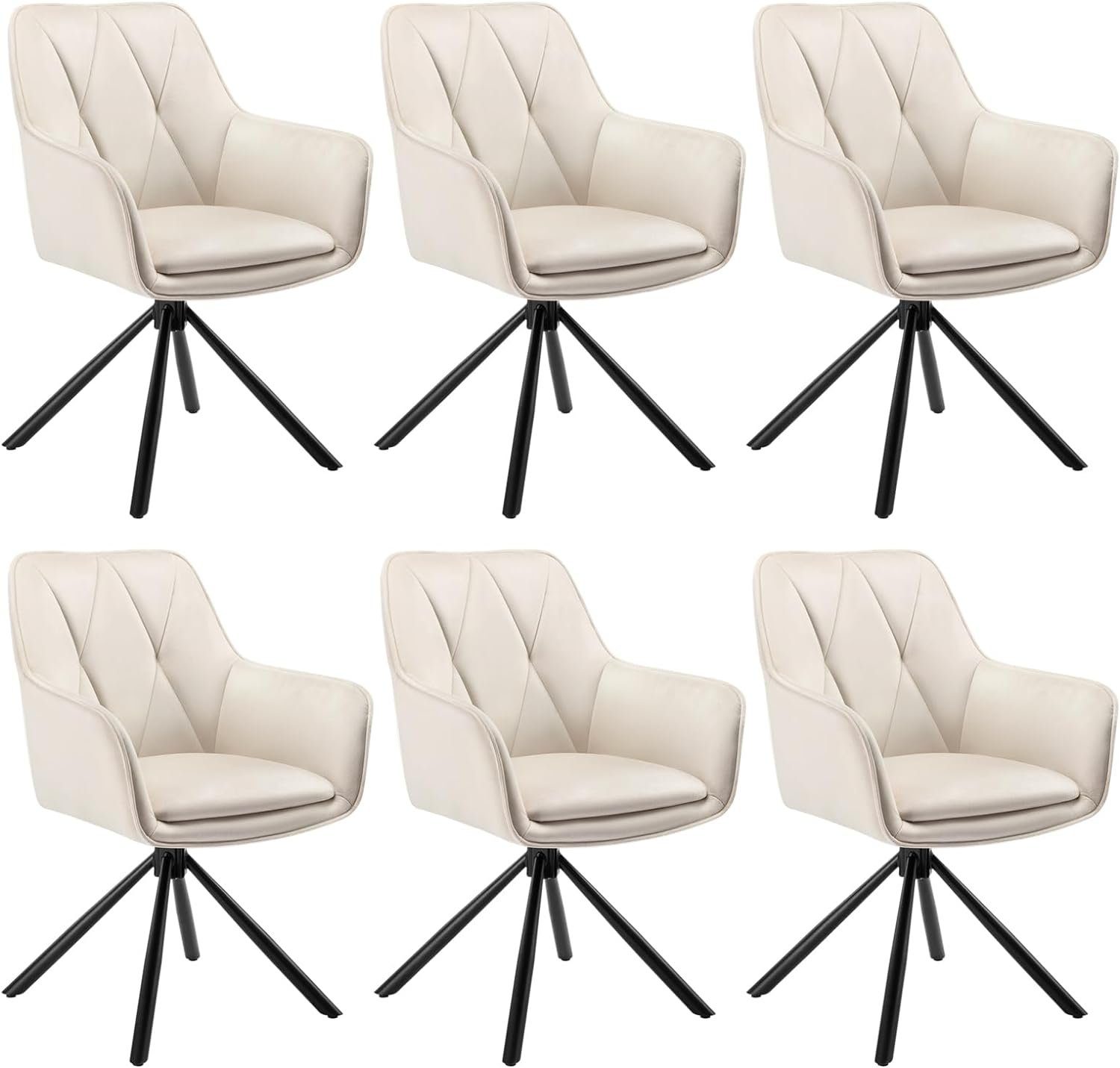 EUGAD 4-Fußstuhl (6 St), Esszimmerstühle drehbar, mit Armlehnen Rückenlehne günstig online kaufen