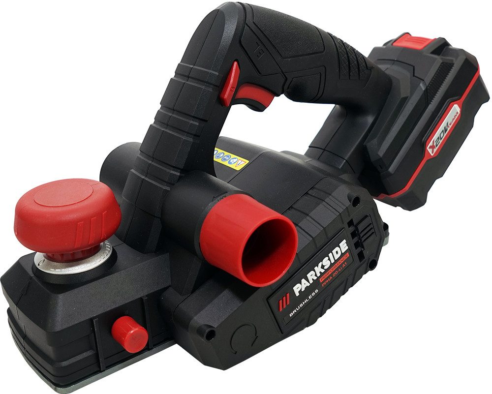 PARKSIDE PERFORMANCE® Akku-Falzhobel 20V Akku Hobel PPHA 20 (inkl. 4Ah Akku), Hobelbreite: 82 in mm, Im praktischen Aufbewahrungskoffer