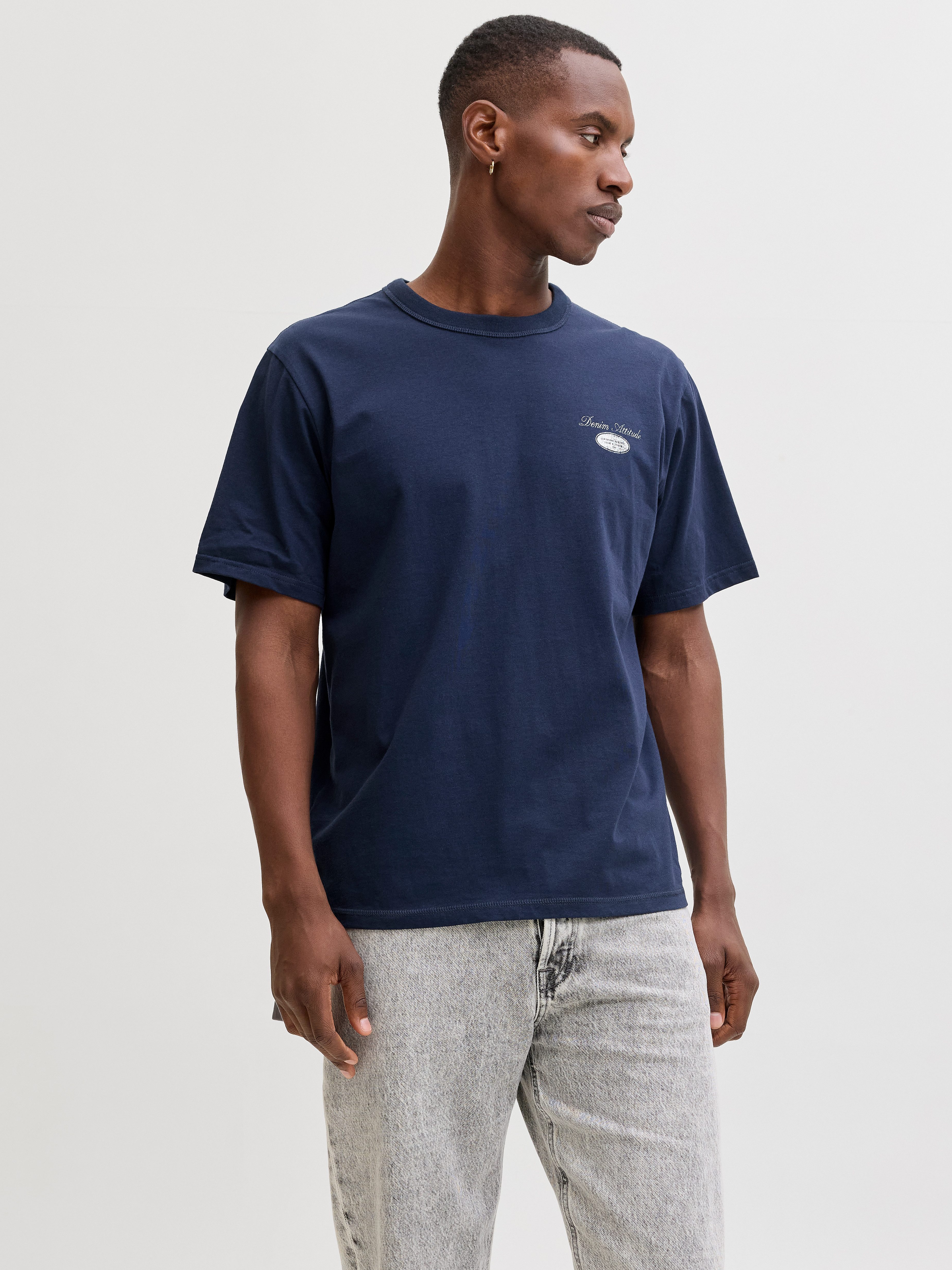 Jack & Jones Rundhalsshirt JJEDOVER GRAPHIC TEE SS CREW NECK SN Baumwolle, relaxed fit