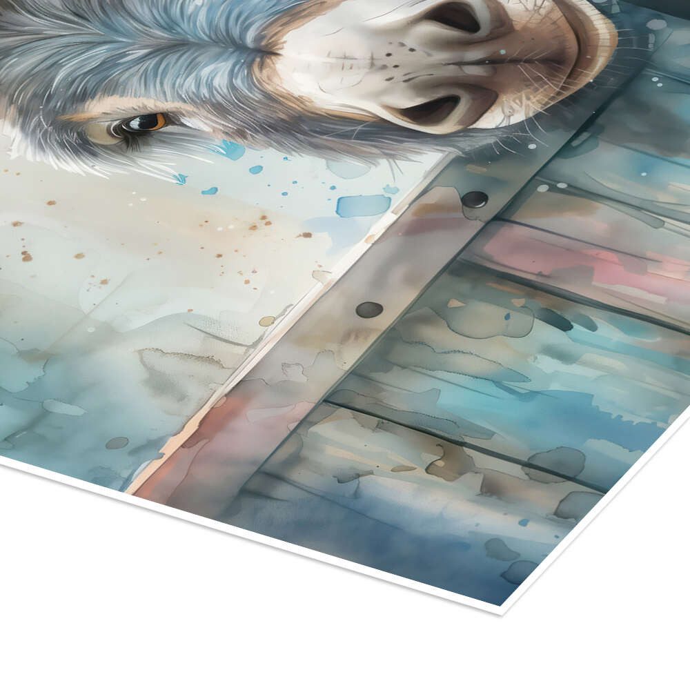 Posterlounge Wandbild Guck Guck - Ich bin es, der Esel, Dolphins DreamDesign, erhältlich als Poster, Leinwandbild, Wandsticker oder Acrylglasbild