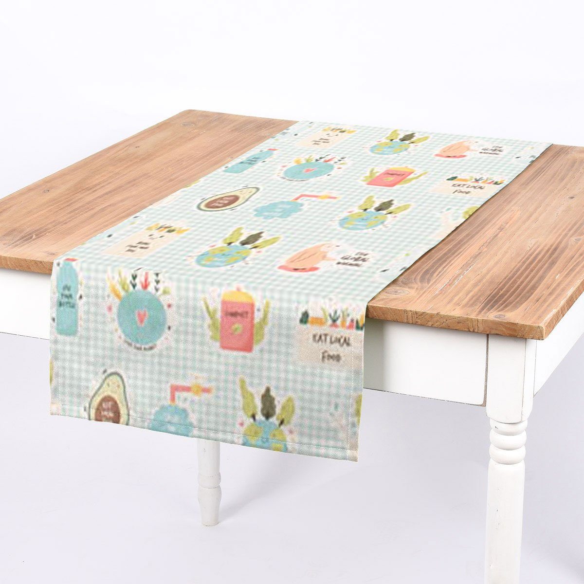 SCHÖNER LEBEN. Tischläufer Eco Umweltschutz Nachhaltigkeit bunt, made in Germany,handmade