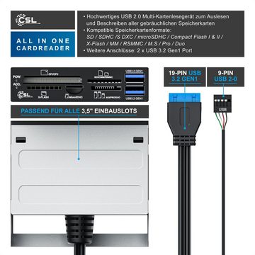 CSL Speicherkartenleser, 3,5" Cardreader, USB 3.0, SD/SDXC/microSD/microSDHC/M2/CF/MMC/MS/XD