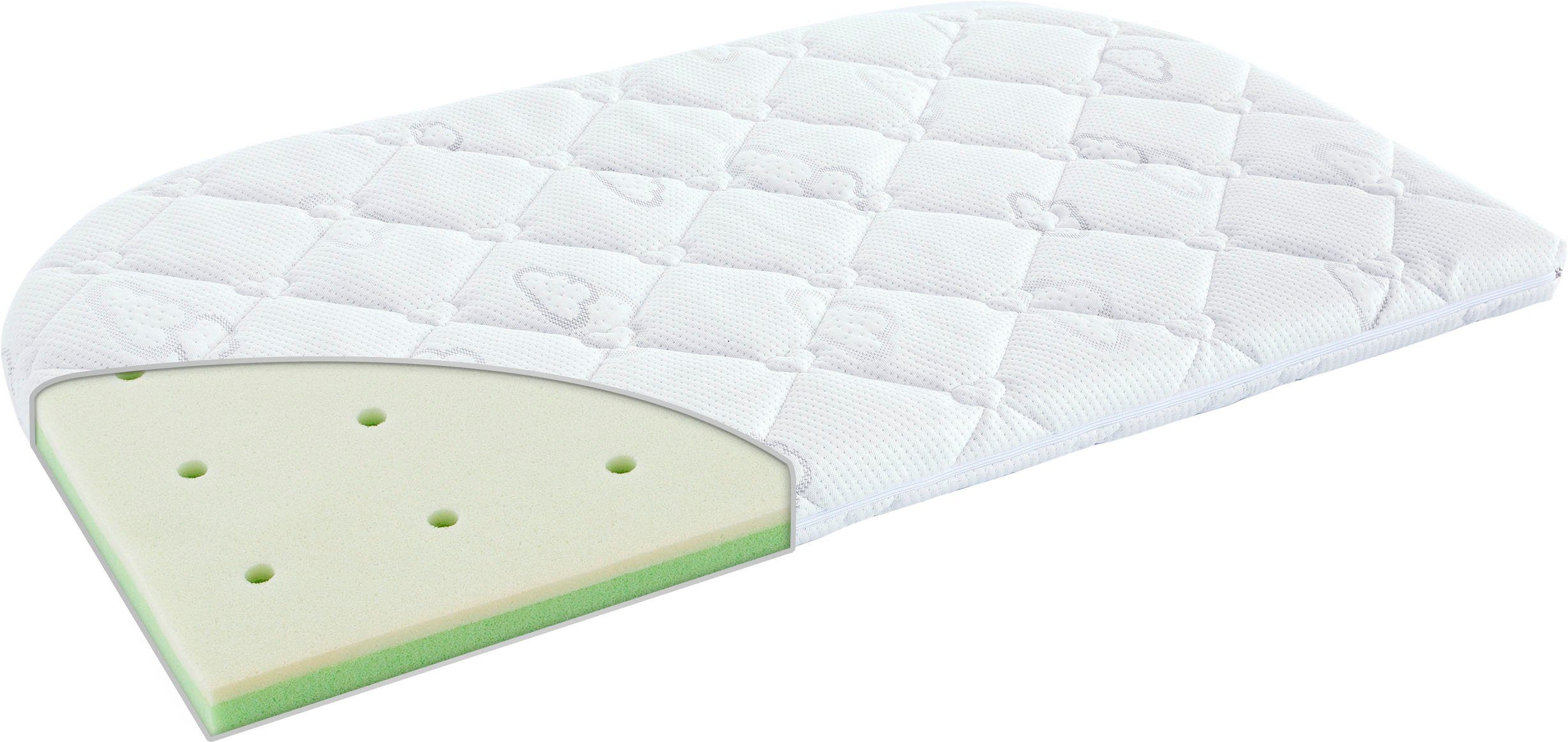 Babymatratze Kleine Matratze Little Angel, Träumeland, 6 cm hoch, halbrund