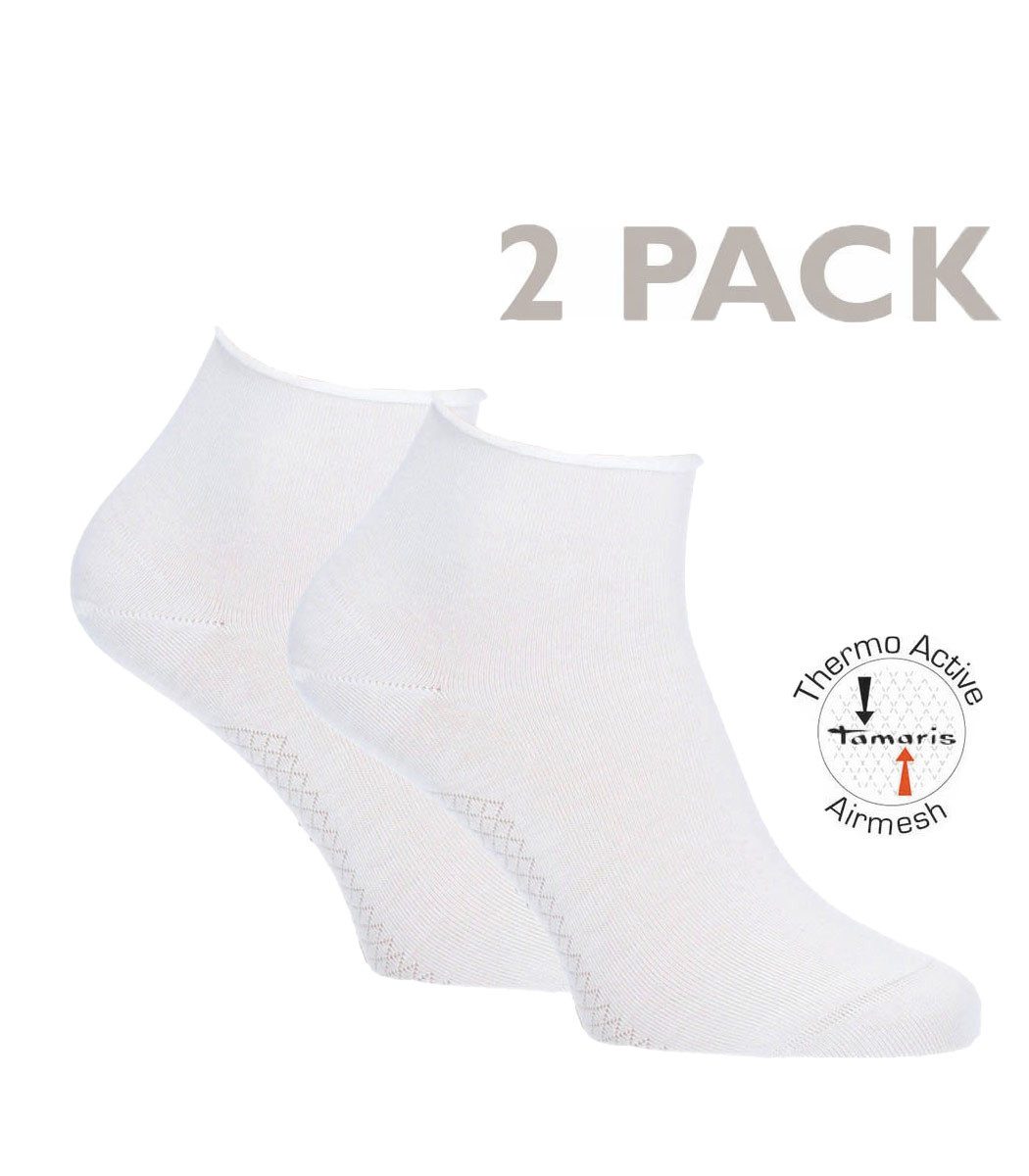 Tamaris Kurzsocken mit Rollrand mit Active Airmesh Sohle (Set, 2-Paar, 2er-Pack) Thermo-Active Airmesh Sohle