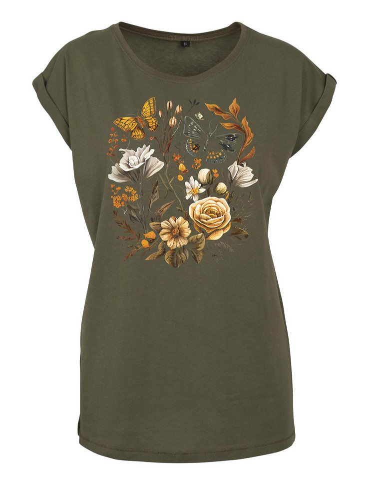 Youth Designz Print-Shirt Flowers Botanic Damen T-Shirt Statement Geschenk Frauen Motiv mit stylischen Blumen Aufdruck für Frauen