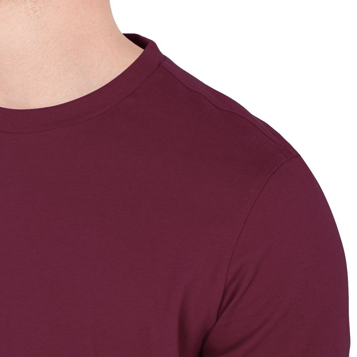 Jako T-Shirt Freizeit Doubletex (Polyester/Baumwolle) weinrot Herren