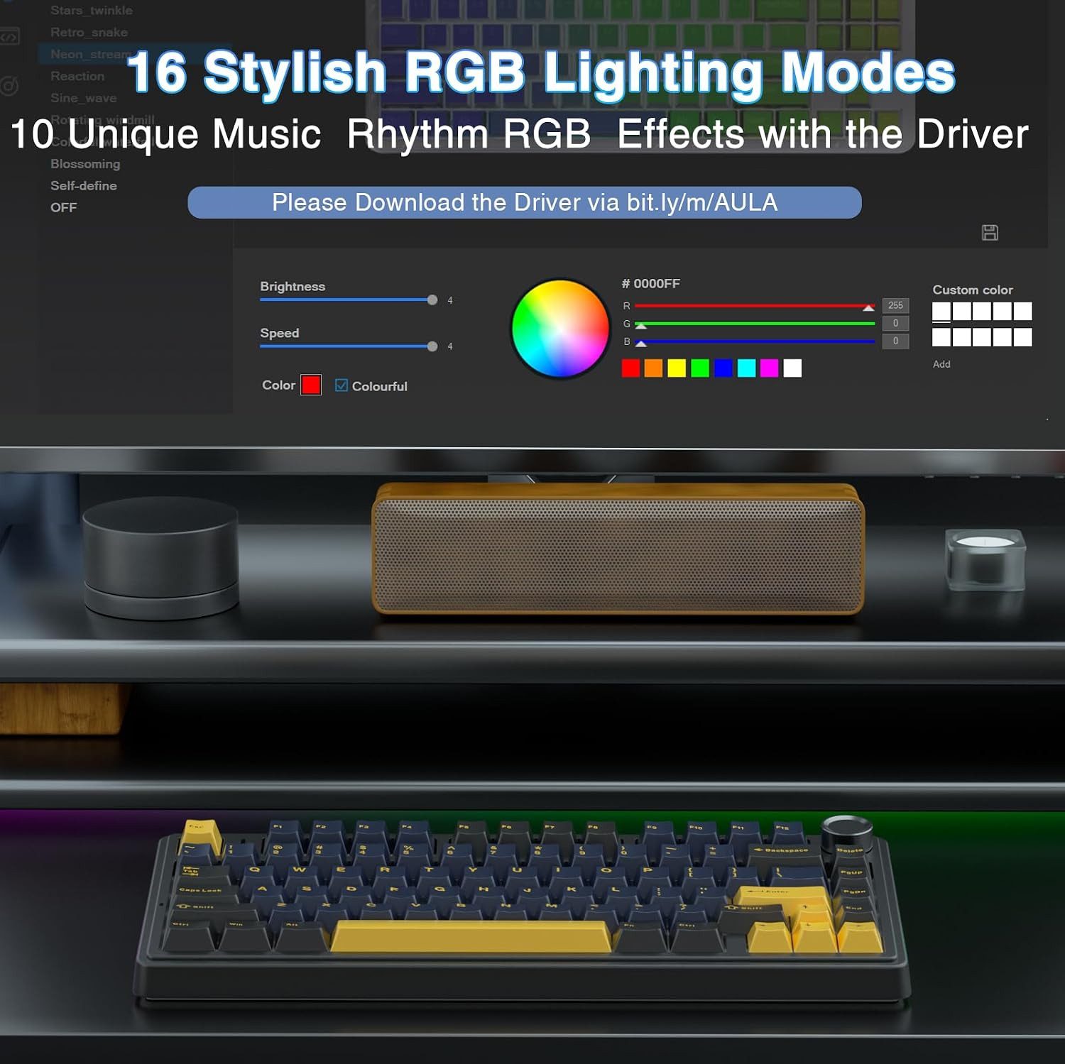 nsihing AULA F75 Mechanische Tastatur, 75%, Hot Swap, Knopf, RGB Gaming-Tastatur – Bild 5 von 5