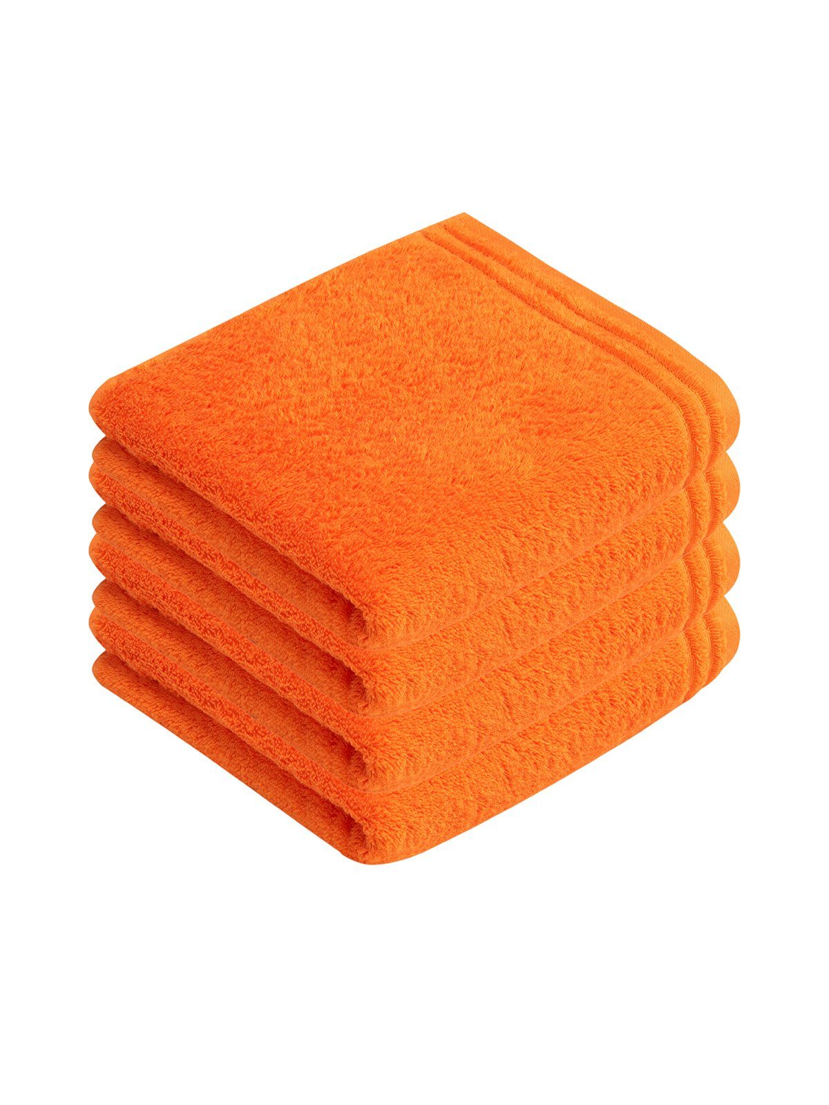 Vossen Handtücher 4er Pack Handtuch 50 x 100 cm Calypso feeling, Frottier (Spar-Set, 4-St), Vegan orange