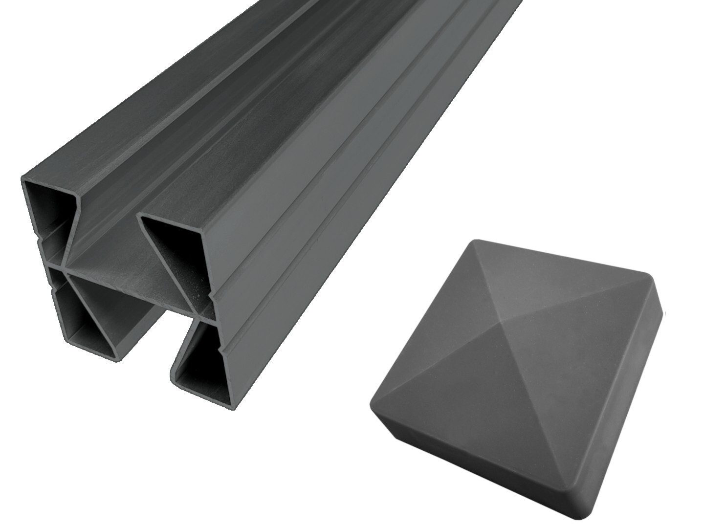 WPC Profi Zaunpfosten Zaun Zaunpfosten Aluminium Mittelpfosten Anthrazit 270 x 6,8 x 6,8 cm, (1-St)