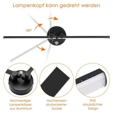 WILGOON LED Wandleuchte Wandlampe Wohnzimmer 180° Schwenkbar Minimalistische, Nachtlampe 53cm, LED fest integriert, Warmweiß, Wohnzimmerlampe, Bettlampe Wandbeleuchtung, für Wohnzimmer Schlafzimmer